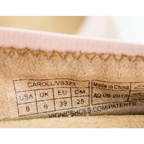VIONIC Spark Caroll Womens US 8 Light Pink Ballet Leather Flats Comfort Classic - Picture 9 of 12